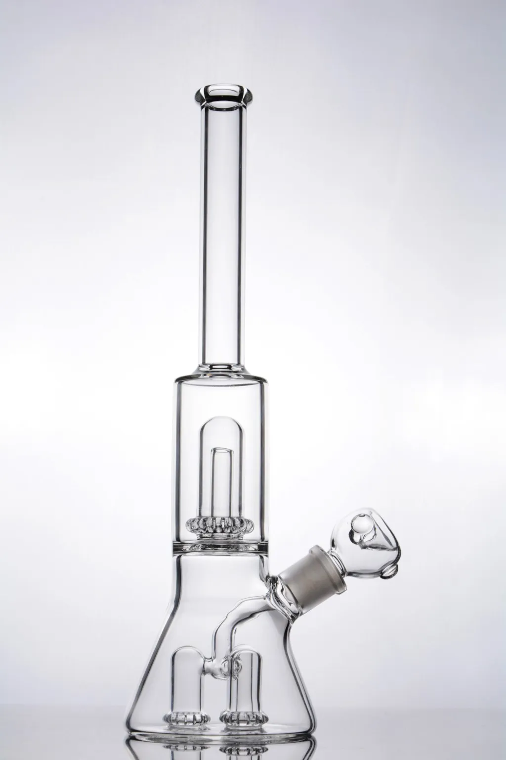 Nieuwste Gloednieuwe Glazen Bongs Dab Rigs Rechte beker met vier binnenpercolator waterpijp met 18mm joint