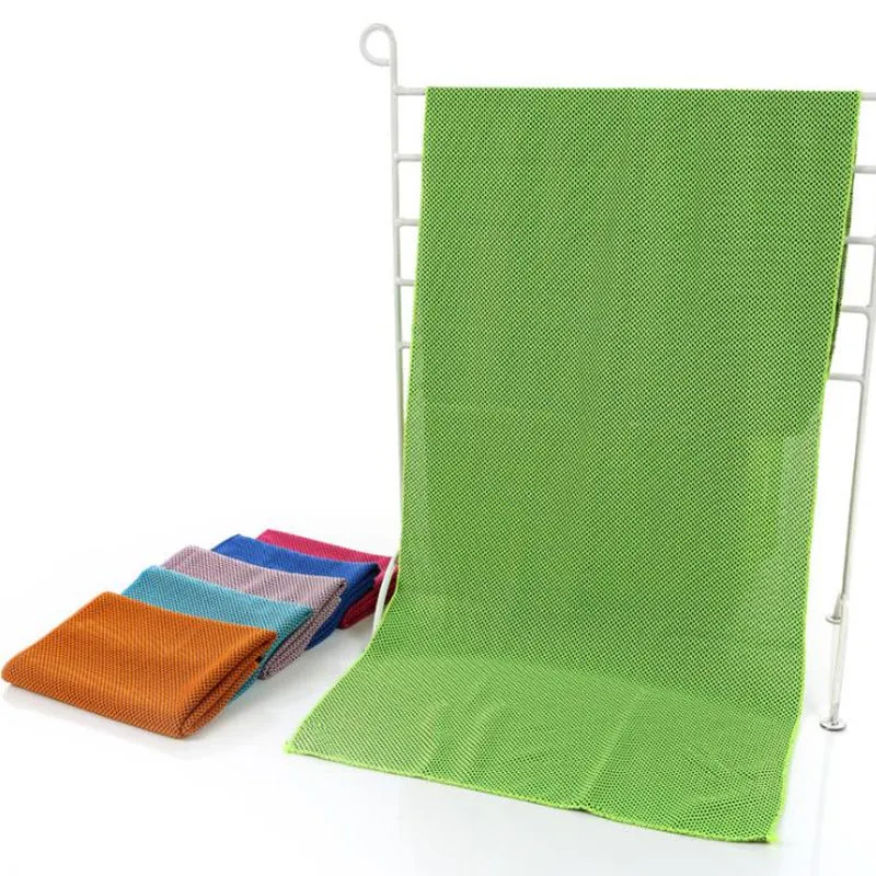 90 * 30 cm dubbellaagse ijskoeling handdoek cool zomer koude sport handdoeken instant cool droge sjaal zachte ademend ijs riem handdoek voor volwassen kinderen