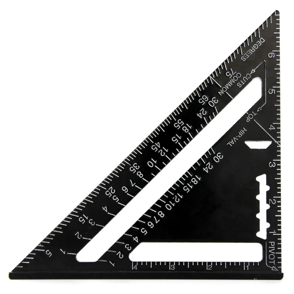 2 7 Inch Black Aluminum Alloy Quick Premium Read Rafter Speedlite Speed Square Layout Tool Triangle Angle for Carpenter S0101