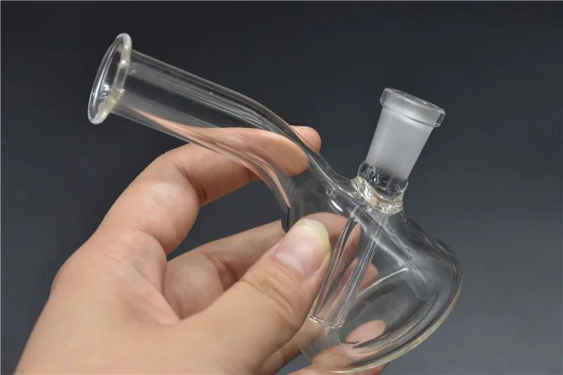 Grosso mini viagem de vidro Pequeno bongos de água mini cachimbos cair para baixo recycler rigs beaker tigela de óleo downstem bubbler perc 14mm 10mm