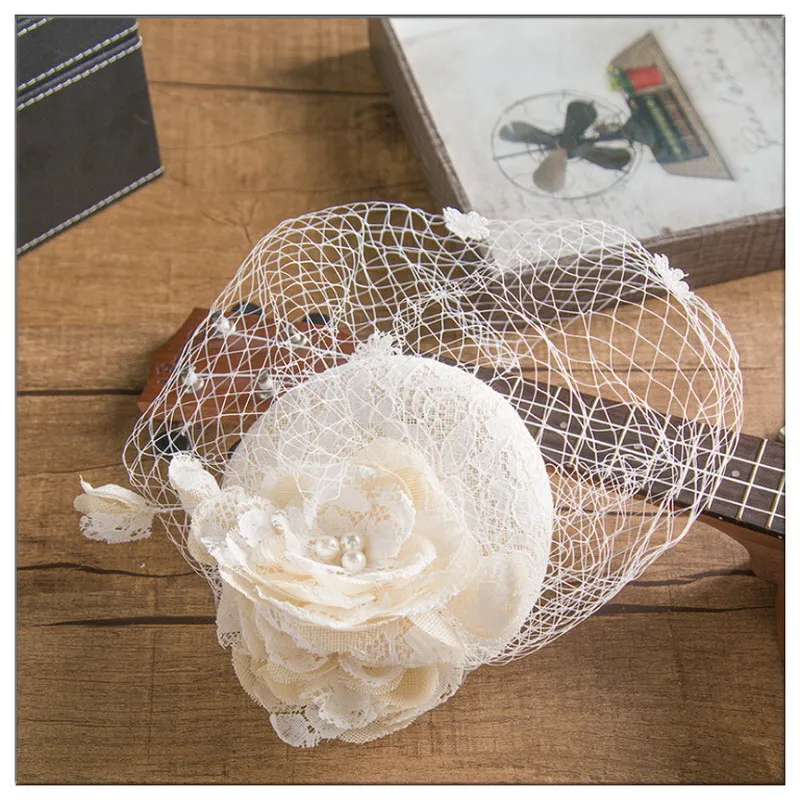 Elegant French Birdcage Veil Fascinator - Handmade Bridal  display picture 2