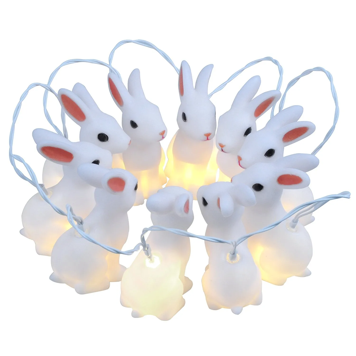 LED Strings Battery Operated 10 LEDs Indoor Easter Decorative Bunny String Lights holiday and lighting