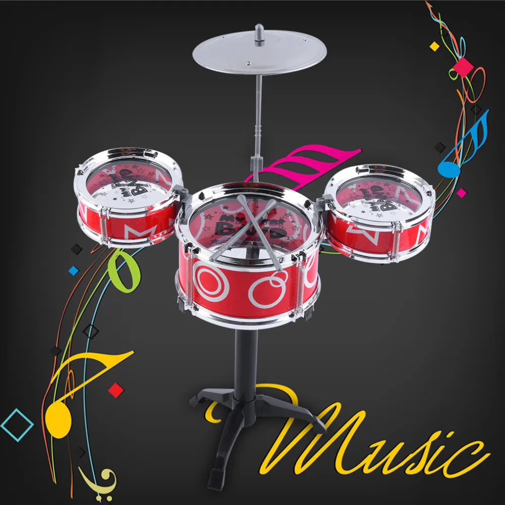 Enfants Enfants Jouets Éducatifs Rock Drums Simulation Instruments De Musique Trois tambours en gros