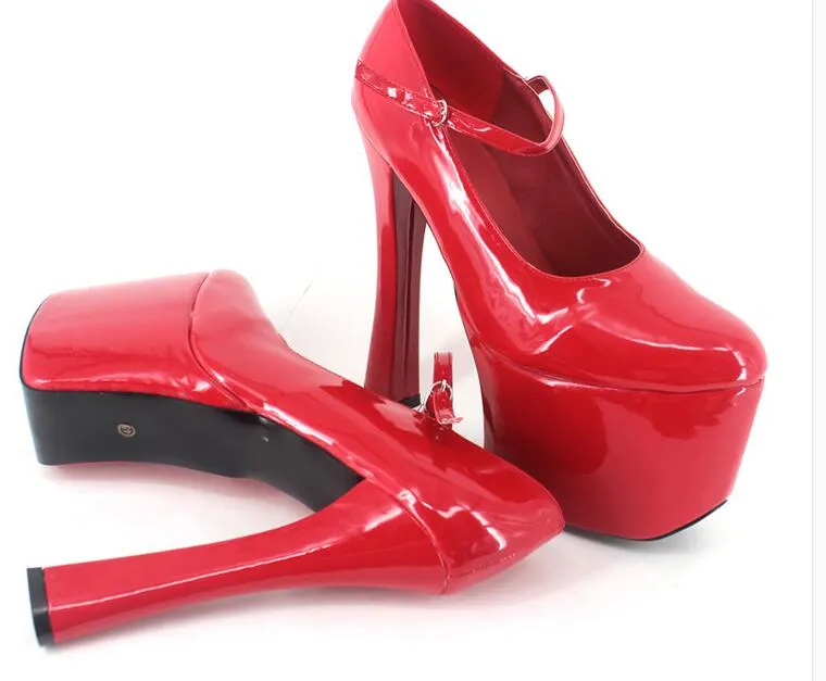 Sorbern Novelty Black Dress Shoes 8 Inch High Heels Women Pumps Mary Janes Platforms Shoes Custom Colors