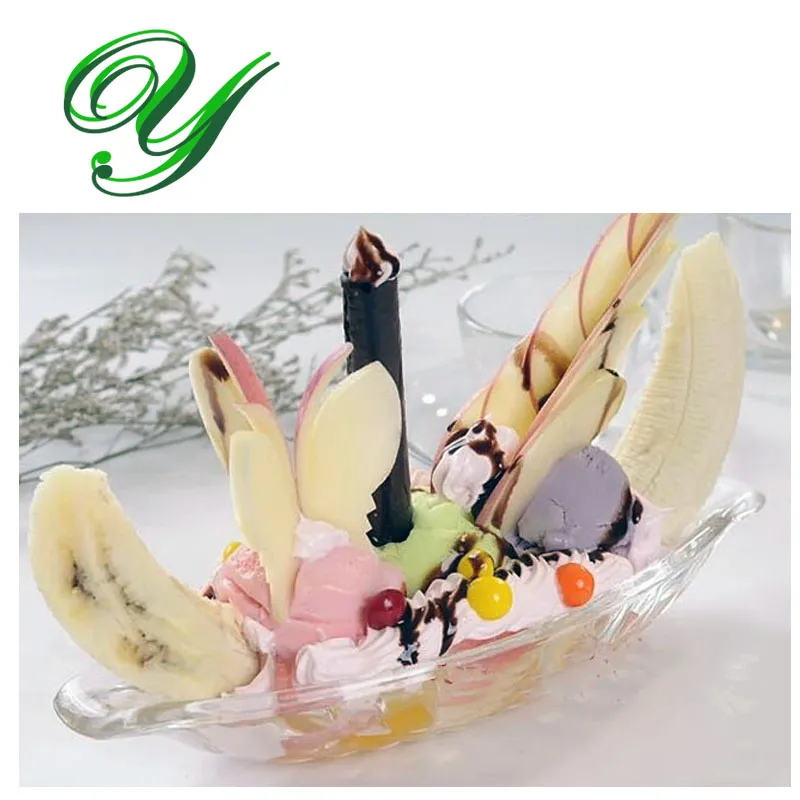 Coppa per gelato Gelato fatto in casa Utensili Coppe da dessert Piatti per bambini Coppa Utensili da bar Bicchieri per feste Acrilico 180 ml Piatti a banana split da 19 cm