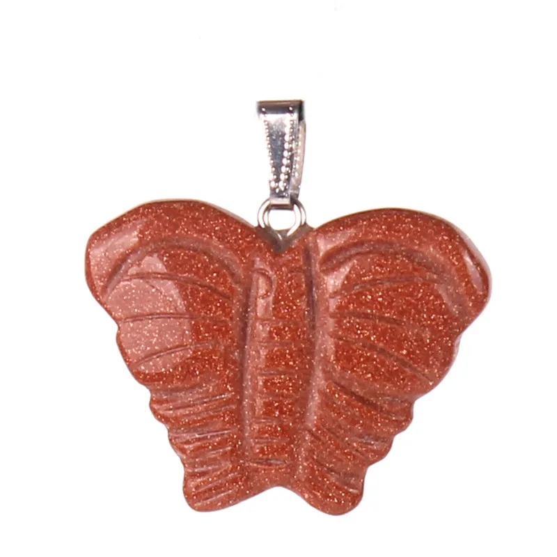 Fabriqué à la main Nouvelle Bohême Mode Populaire Cristal Pendentif Animal Papillon Fait de Semi Gemmes Opale Rose Quartz Bijoux Femmes Hommes Livraison Gratuite