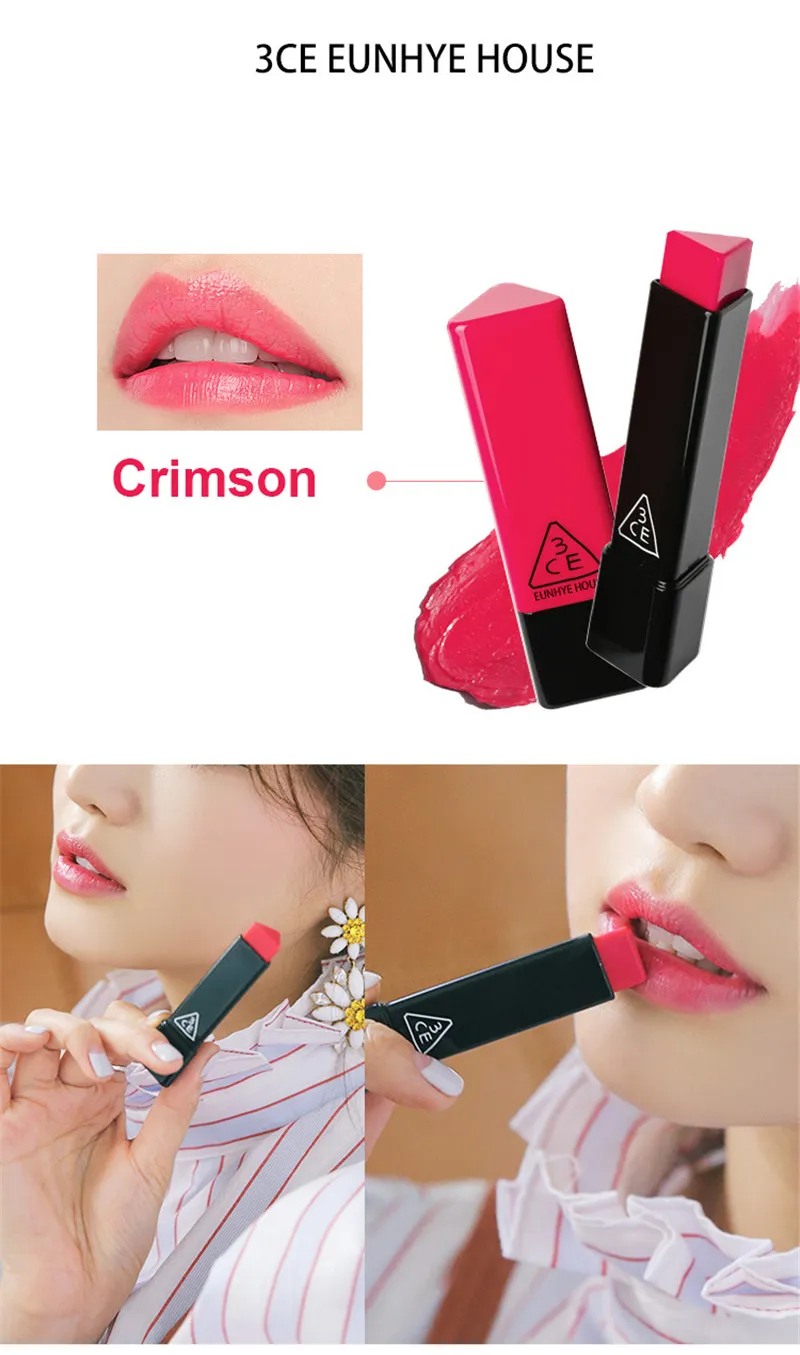 High Quality ! 3CE Eunhye House Matte LipStick korean lipstick Triangle Lip Cream Moisturizing Long-Lasting korean Makeup Cosmetic DHL SHIP