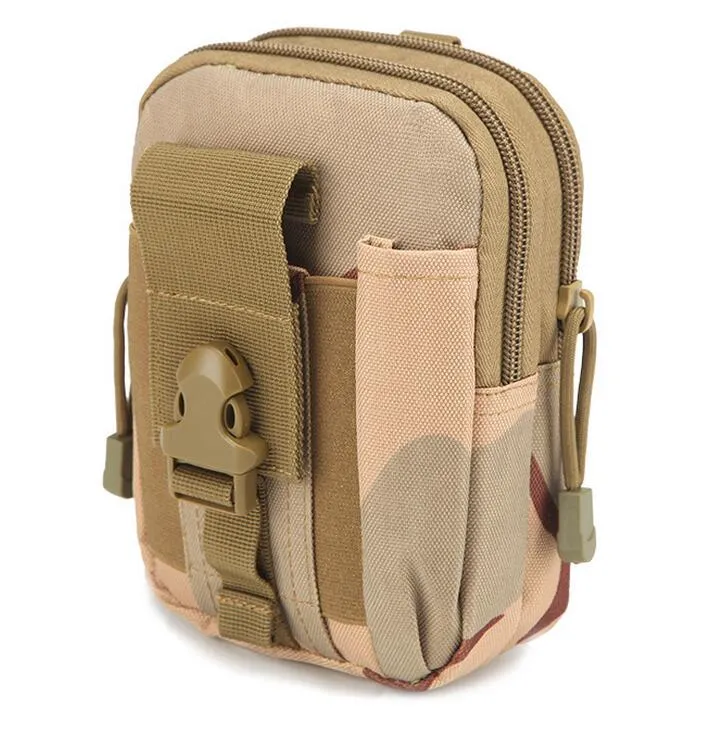 Universal Outdoor Tactical Holster Army Hip Waist Belt Bag Plånbok Påseväska Telefonväska med dragkedja till telefon