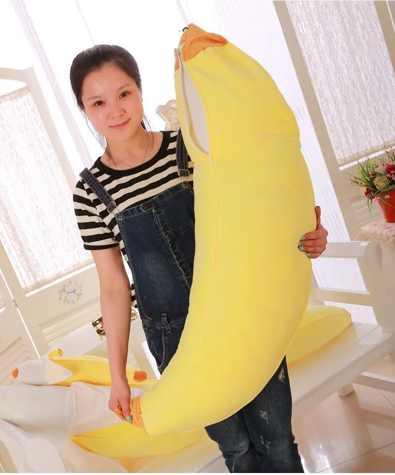 Long Peeling Banana Pillow Cushion mignon Poupée en peluche Poupée de poupée pour canapé ou voiture Créative Home Furonçage Cushion5077480