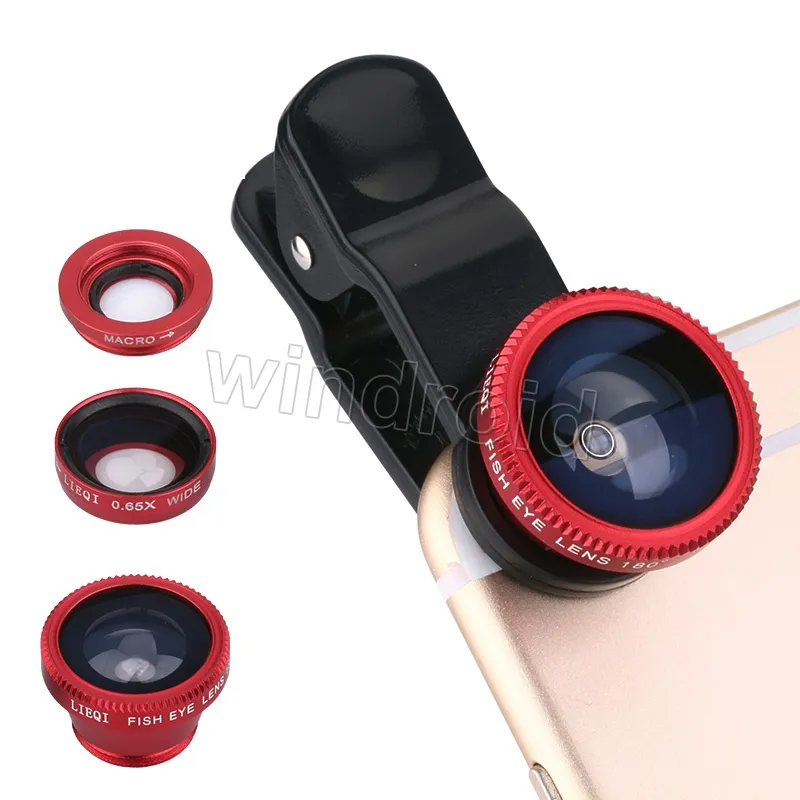 3 in 1 Universele Clip Camera Mobiele Telefoon Lens Fish Eye Macro Groothoek Voor iPhone 7 Samsung Galaxy S8 HTC Huawei Alle Telefoons 3381362
