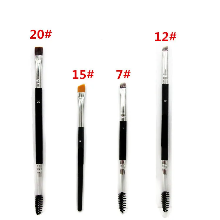 Duo Brush #12 #7 #15 #20 Makeup Brushes with Logo Large Synthetic Duo Brow Eyebrow Makeup Brushes Kit Pinceis