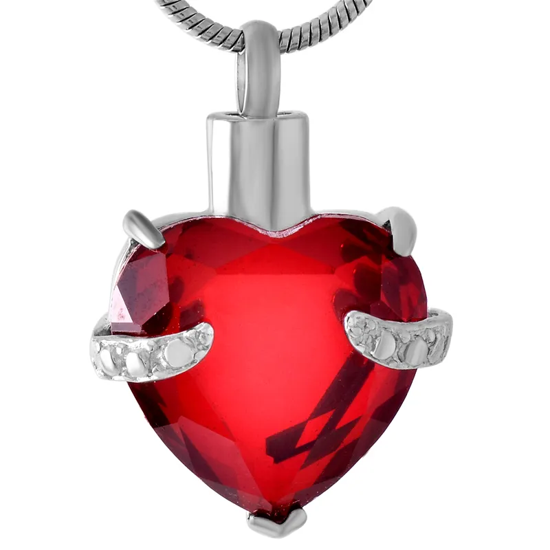 IJD8072 сердце Кристалл нержавеющей стали пластины кремации кулон ожерелье памяти пепел память урна держатель ожерелье кулон только