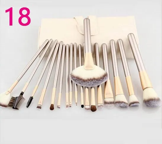 18.12.24-teiliges professionelles Make-up-Pinsel-Set, weiches synthetisches Make-up-Pinsel-Lidschatten-EyBlush-Lidschatten-Pinsel-Set mit Ledertasche