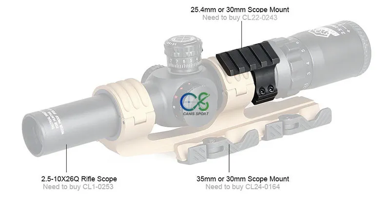 Support Lampe Torche 25.4mm Sur Rail Picatinny - Anneau De Montage