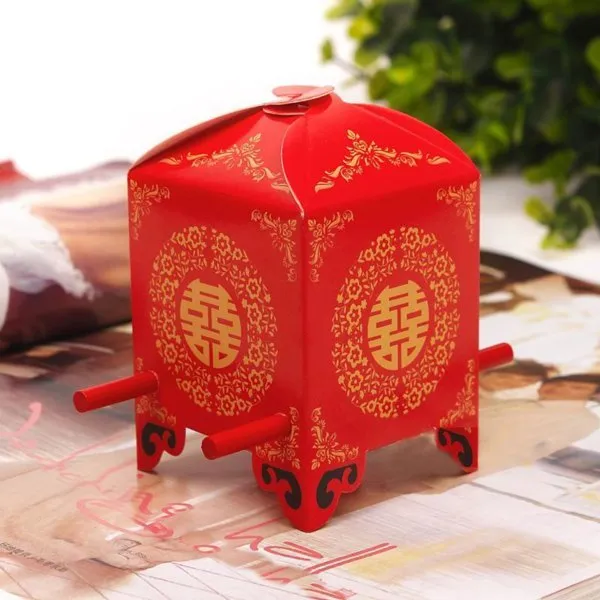 Double Happiness Sedan Chair Wedding favor box party gift favor candy box