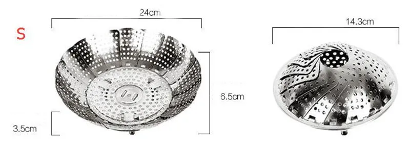 Acier Inoxydable Pliable Vapeur Multifonction Légumes Fruits Panier De Cuisine En Métal Support Vapeur Cuisine Outils 14 cm