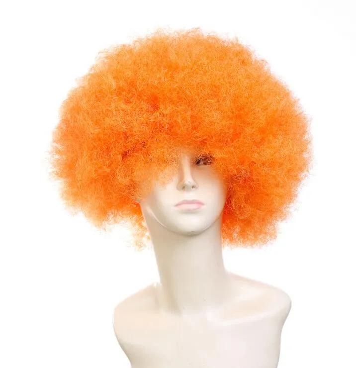 Halloween Christmas Explosive Head Wig Disco Fluffy voetbalfan Pruiken Circus Clown Fancy Dress Hair Nightclubs rekwisieten Xmas Party Cosplay Wig