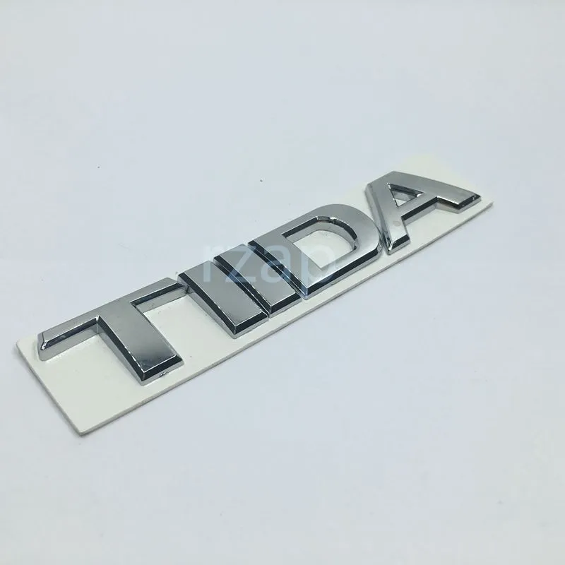 Emblème de voiture 3D pour Nissan Tiida, Logo en lettre argenté, Badge de coffre arrière de voiture, plaque nominative, autocollant 9114794