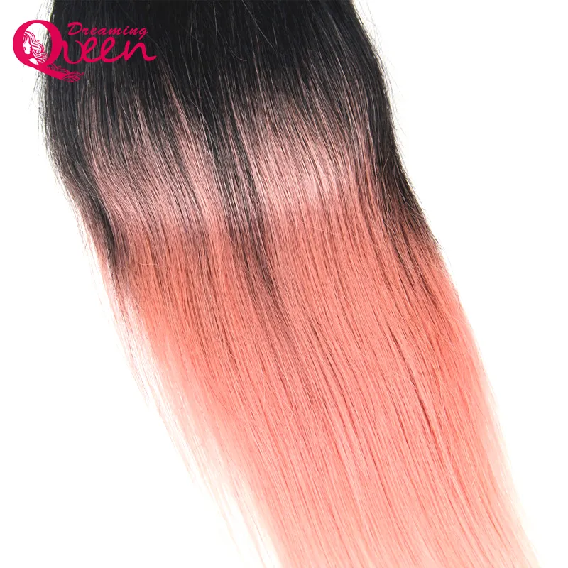 Rose Gold Color Straight 4X4 Lace Closure Brazilian Ombre 100 Virgin Human Hair Closure With Baby Hair Honey Blonde Ombre Lace Cl8520706