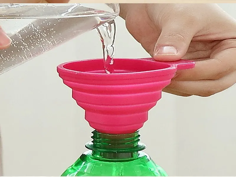 Fast shipping Silicone Foldable Collapsible Style Funnel Hopper Kitchen cozinha cooking tools Accessories gadgets