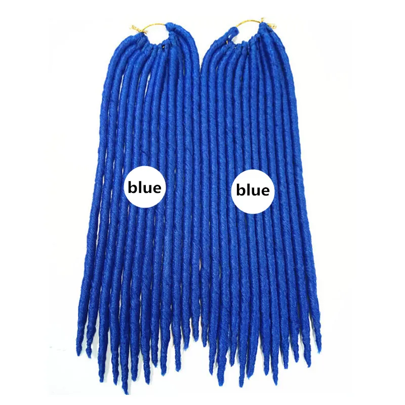 / mycket 3bundles crochet flätor syntetiskt hår dreadlocks flätor syntetiskt flätande hårförlängning brun, blu, fauc locs 24strands / pcs dreads