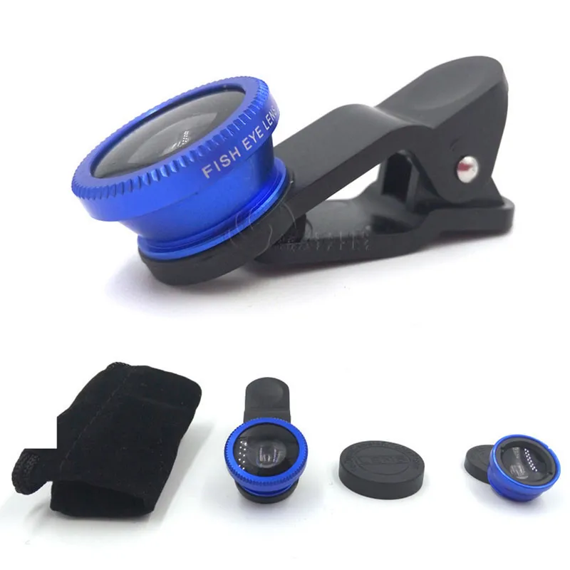 Universal Fisheye Lens 3 In 1 Mobile Phone Clip Lenses Fish Eye Wide