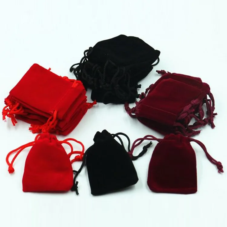 Small Drawstrings Bags for Gift Wrapping Velvet Bags for Jewelry Earrings Bead Wedding Favors Fabric Candy Bag 122273