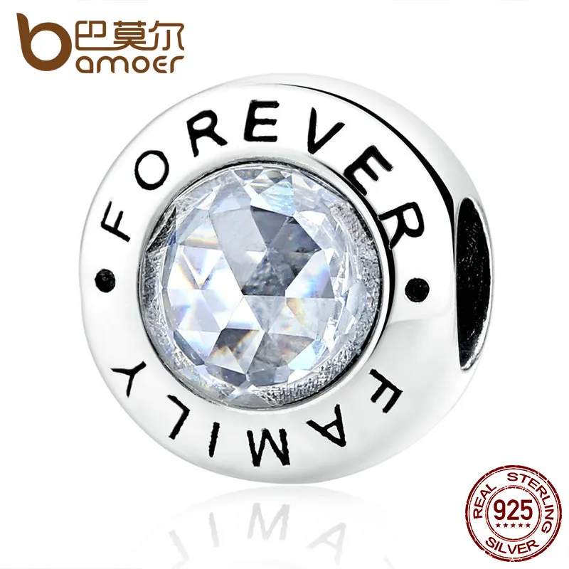 Pandora Stil Klasik 925 Gümüş Ailesi Forever Temizle CZ Boncuk Fit BME Charm Bilezikler Moda Takı PAS378