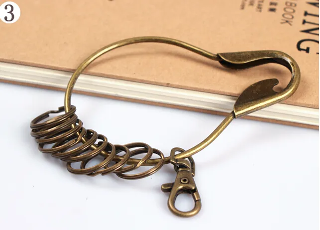 100 pcs Hot Large Vintage Alloy Key Rings Holder Bronze Round Keychain Key Holder