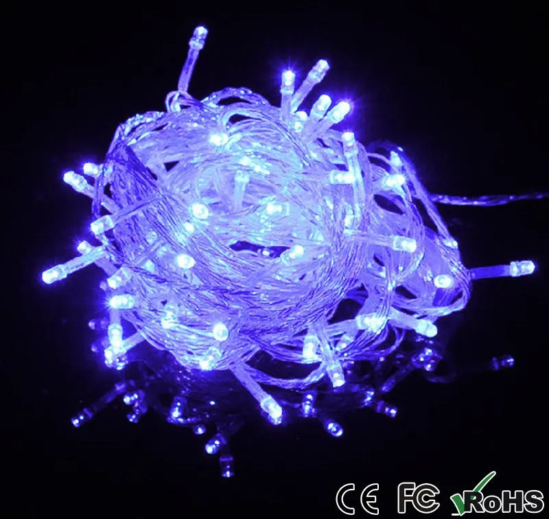 PROMOTION ITEM Big discout 100 LEDs LED String Lights 10M 110V/220V for Clear Wire Christmas decoration With Connector X'mas holiday lights