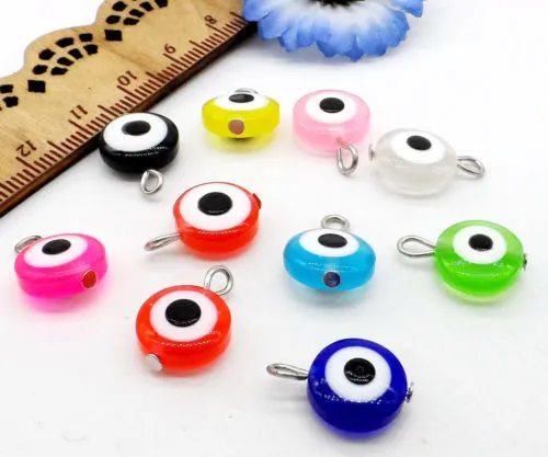 500Pcs/lot mixed Hamsa EVIL EYE Kabbalah Luck Charms Pendant For Jewelry Making Craft 17x11mm