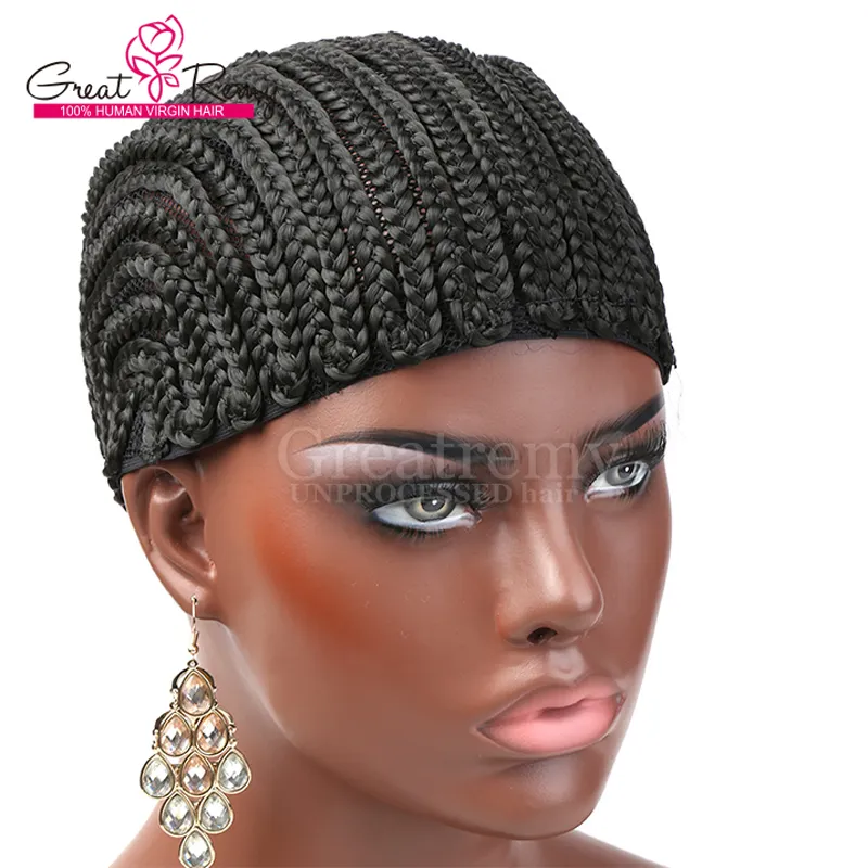 Greatremy New Arrival Flätad Wig Caps Crotchet Pider Cap för keps Lätt att bära flätat vävningslock för svarta kvinnor