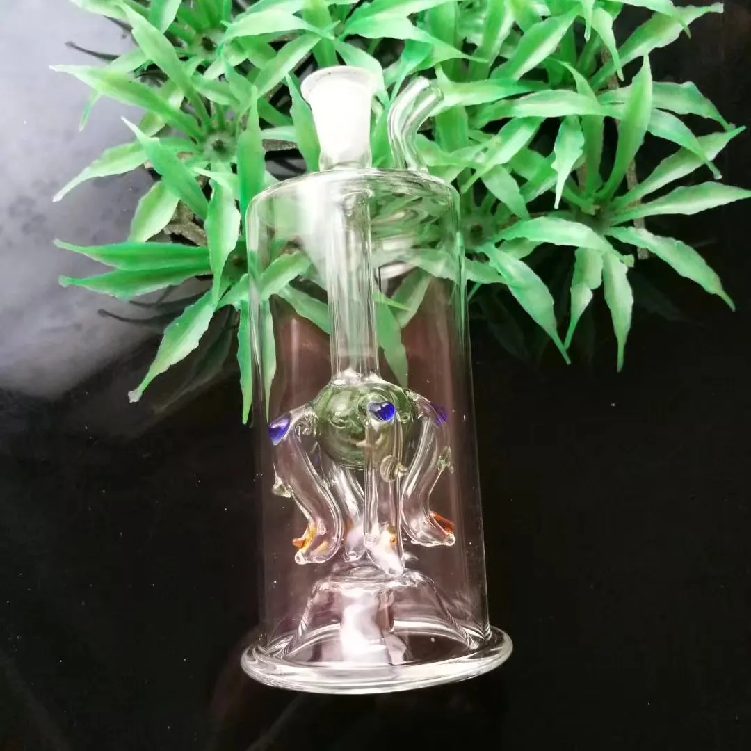 Quatre couleurs de pot lampe griffe sans électronique, bongs en verre gros, narguilé en verre, accessoires de tuyauterie de fumée