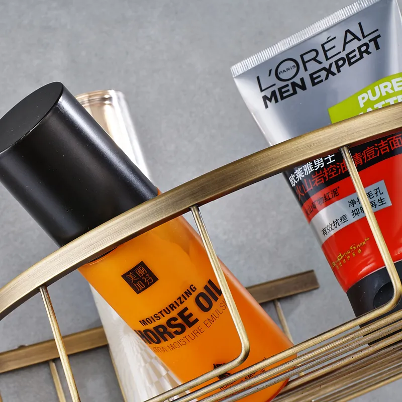 Scaffale Da Bagno In Ottone Antico - Mensola A Livello Singolo Per Doccia E Cucina, Portaoggetti A Parete