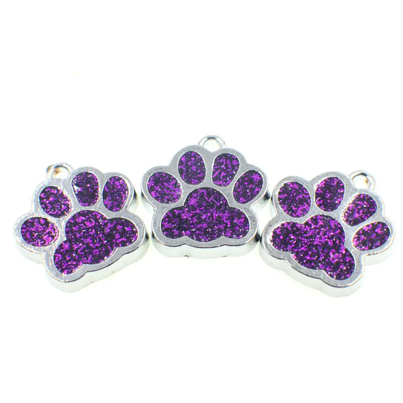 50st HC358 BLING ENAMEL CAT DOG BEAR PAW PRINTS HANG PENDANT FIT Roterande nyckelkedja Keyrings Bag smycken Makan2219