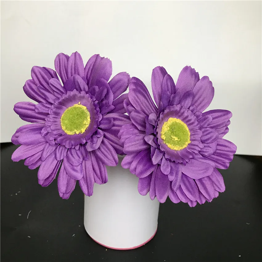 Purple Artificial Silk Daisy Flower Heads 11cm Real Touch Daisy Silk