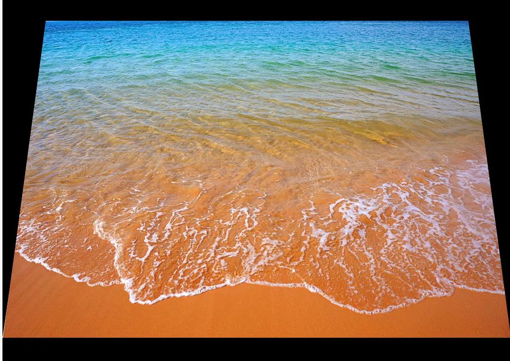 Top Classic 3D European Style Beach Waves Carta da parati pittura pavimenti in bagno 3D bagno impermeabile5946953