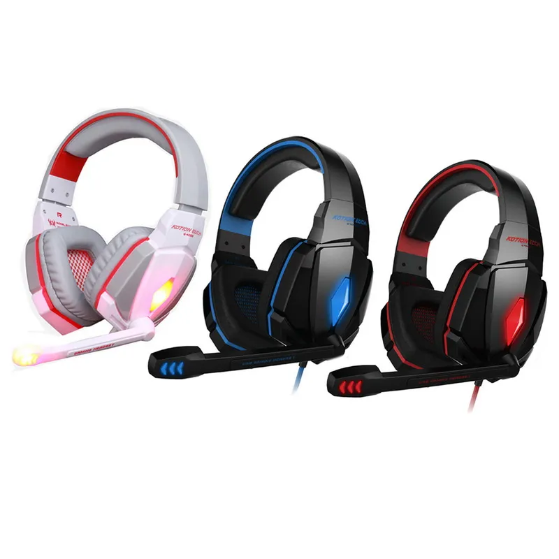 Kotion Каждый G4000 Stereo Gaming Headphone Wearset Ушесута повязки с микрофоном с микрофоном для управления громкостью для PC Game DHL бесплатно