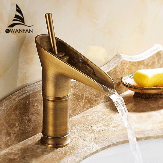 Multi-color Modern Open Spout Water Tap Bathroom Sink Faucet Contemporary Antique Brass Faucets Mixer Taps Free Shipping 6088F