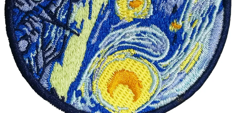 Nowy przybycie The Starry Night Van Gogh słynna sztuka haftowana łatka do ubrań łatki