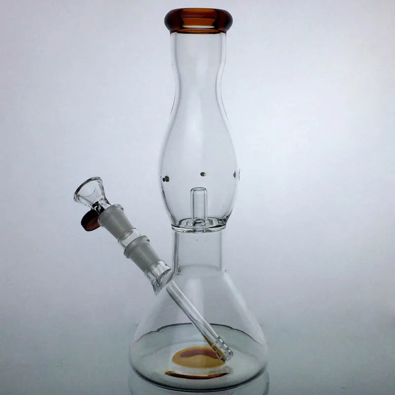 Bong en verre de 10 '' d'épaisseur avec bécher et pipe à eau Bongs Heady Old School Glass Watrer Bongs Base de bécher Bong Accent de couleur sur la pipe à eau à embout évasé