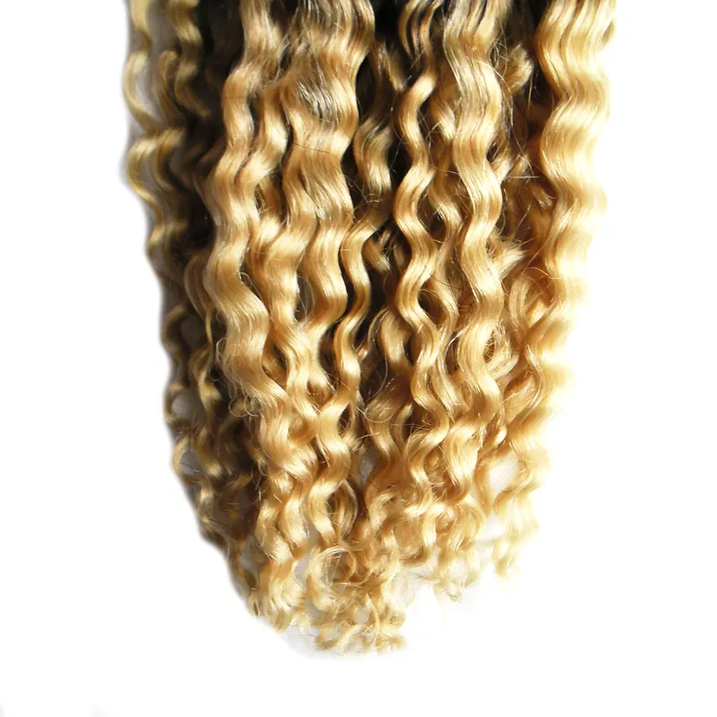 Embre Human Hair Kinky Curly Micro boucle Extensions de cheveux humains 1G 1B / 613 Extensions de cheveux blonds 100g