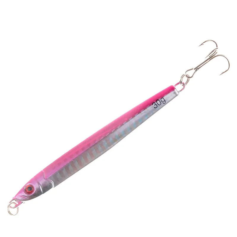 Färgglada laserjiggar järn Baitcasting 9cm 30g djup dykning Artificial Metal Spinnerbaits Swimming Djup 1236M75049089152240