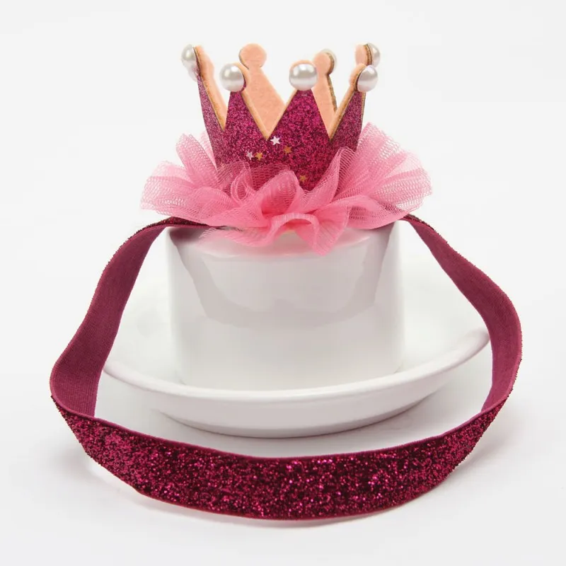 Accessoires de tête de fille bandeau bébé brillant mignon princesse enfants diadème bandeau cheveux bandeau enfants élastique couronne chapeaux