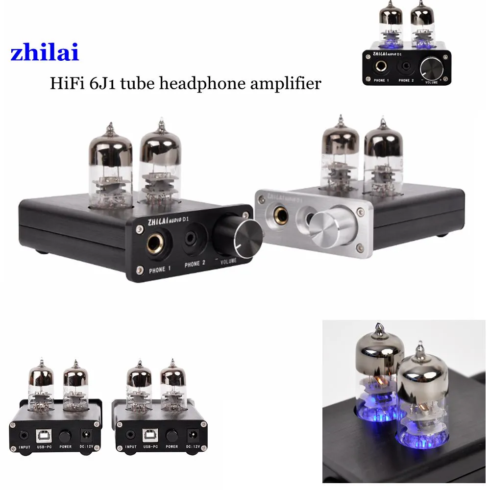 Freeshipping HIFI Amplificatore per cuffie 6J9 Preamplificatore valvolare USB Amplificatore di potenza audio Chip TE7022 16 bit / 24 bit