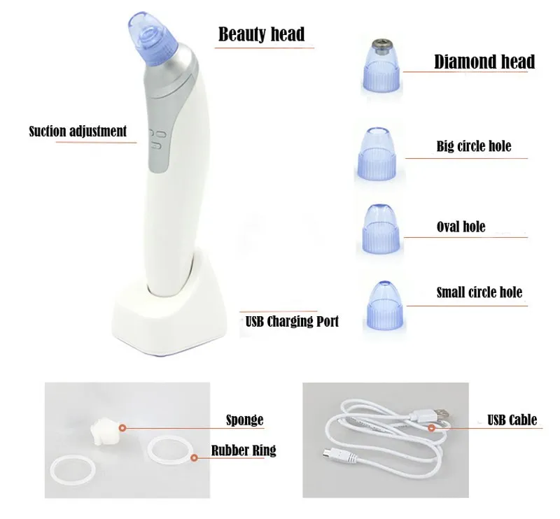 Tamax MD005 Ny diamantmikrodermabrasion Vakuumsystem Skönhetsapparat Facial Machine Hudvård Verktyg Hem Använd blackhead Acne Removal