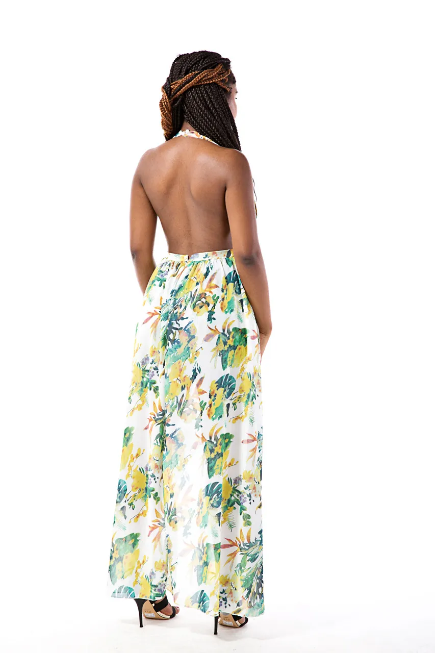 고품질 침입 여름 활주로 드레스 버스트 인쇄 드레스 LX026