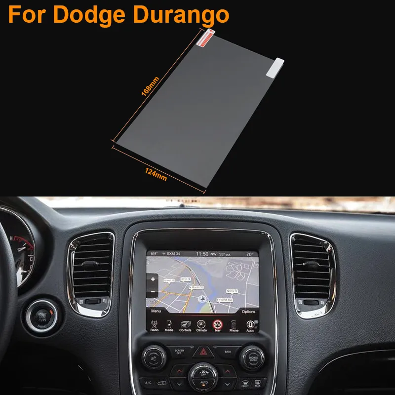 Car Styling 8 Inch GPS Navigation Screen Steel Protective Film For Dodge Durango Control of LCD Screen Car Sticker