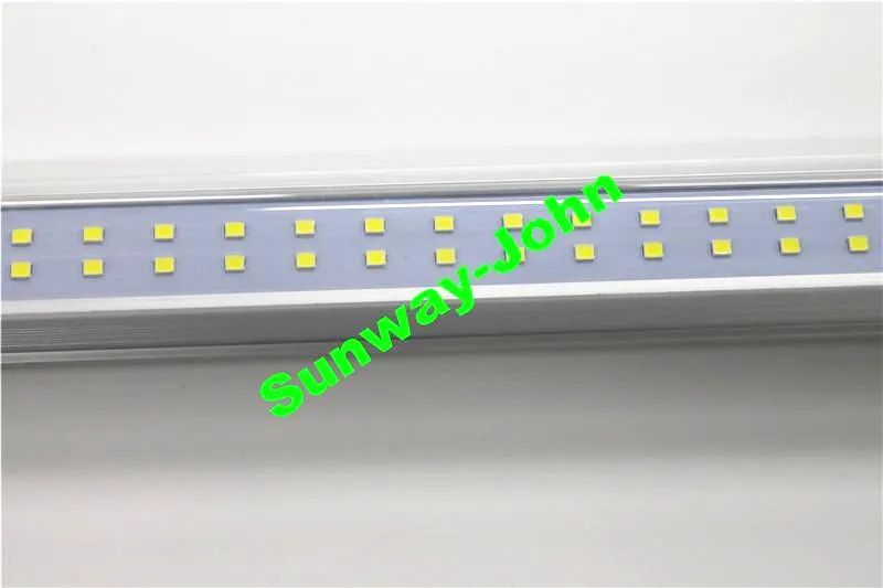 Double Row 8ft LED Lights T8 integrated tube 72w SMD 2835 LED Light Bulbs 110lm/w 2.4m led lighting fluorescent lamp fixture