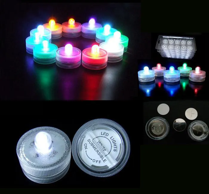 Underwater Lights LED Candle Lights Submersible Tea Light Waterproof Candle Sub Lights Battery Night Light